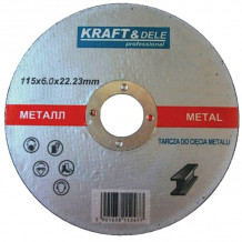 Slīpdisks met., tēraudam 115x6.0x22.23mm KD1942 KRAFT