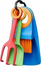 Smilšu instrumentu komplekts 4in1, FISKARS, 1062472, sarkans/zaļš/zils, 4 daļas