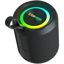 Portable Bluetooth speaker with 20 W power IPX6 water resistance TWS connectivity and EQ + RGB lighting OnMove 11 Black CNE-CBTSP11 CANYON