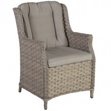 Dārza krēsls PACIFIC ar spilvenu 61,5x71,5xH91cm, alumīnijs ar plastikāta pinumu, pelēki bēšs 10494 HOME4YOU
