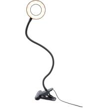 Rio LED rõngasvalgus LISR-L/1,3, 6W, must/valge, 3 valgustuse seadistust, reguleeritav käsi, USB