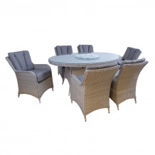 Dārza mēbeļu komplekts ASCOT galds + 6 krēsli K25223 HOME4YOU