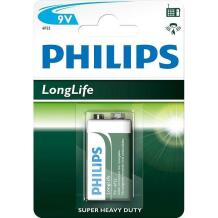 Philips Батарея 6F22L1B/10, 9 V, 0,0385 кг, цинк-углерод, длительный срок службы, без тяжелых металлов