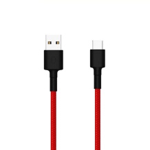 Кабель USB-C USB-C на USB-A 2.0 в оплетке SJV4110GL USB-C 24 pin → USB-A 4 pin 1 m плетеный Черный/Красный Xiaomi