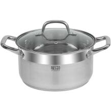 Resto Kastrul 92004 4.6L, 22cm, Klaasist kaas auruväljundiga, Mõõteskaala, Kinnitatud roostevabast terasest käepidemed