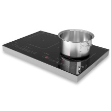 Galda virsmas indukcijas plīts ar 2 gatavošanas zonām Sensor-Touch displeju un taimeri melna ProGourmet 3500 Caso