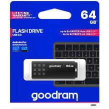 Goodram Pendrive UME3 64GB UME3-0640K0R11, 64GB, 60MB/s, 20MB/s, USB 3.0, melns