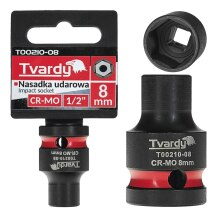 Impact Socket 1/2" 6PT 8mm CR-MO Tvardy T00210-08