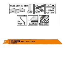 Zobenzāģa asmens metālam 205x1,25mm 10-14TPI, CMT, JS1125VF-5, 5 gab, BIM 8% Co