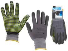 Neilona darba cimdi ar lateksa pārklājumu, izmērs 8, G75021, GEKO