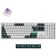 Keychron Q6H-P1 клавиатура, беспроводная, RGB LED, 108 клавиш, 2.4 GHz, Bluetooth 5.2, алюминий, PBT клавиши, 1000 Гц