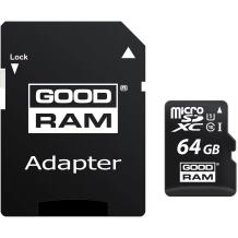 Goodram atmiņas karte microSD M1AA-0640R12, 64GB, 100MB/s, 10MB/s, UHS-I, SD adapteris