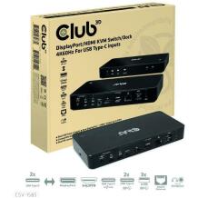 Club3D док-станция CSV-1585, 1x HDMI, 1x RJ45, 3x USB-C, 3x USB 3.2, 1x DisplayPort, 1x разъем для наушников, 120W адаптер питания