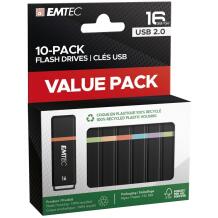 Emtec USB mälupulk ECMMD16GK102P10, 16GB, USB 2.0, 15Mbps, 5Mbps, mitmevärviline, 10 tk.