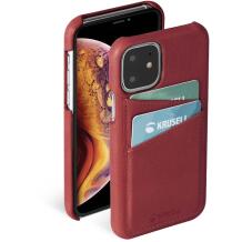 Krusell Sunne CardCover 61791, 6.1 collas, sarkans, Apple iPhone 11, 2 kredītkartes vietas, īsta āda