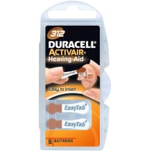 Duracell Baterija A312/DA312/ZL312 2929, 1.4V, 6 vnt., Cinko oro elementai, Blister