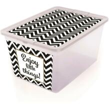Branq Ladustamiskarp X Box Deco 8733021, 30 l, läbipaistev värv, must värv, 48.5 x 36 x 30 cm, mänguasjade jaoks
