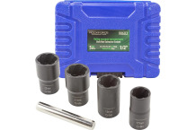 Muciņu komplekts bojātu skrūvju un uzgriežņu izņemšanai, ROCKFORCE, RF-906U2, 17-22 mm, Cr-Mo tērauds, 5 daļas, triecienizturīgs