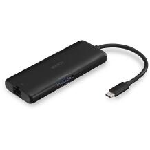 Lindy dokk 43358, 4K HDMI 60Hz, 2x USB 3.2, 1x USB-C, 1x RJ45, 1x SD, 100W PD, must