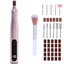 Super ērta bezvadu manikīra nagu frēzmašīna ar 5 jaudas līmeņiem un mega aksesuāru komplektu Rozā AD2181 Adler