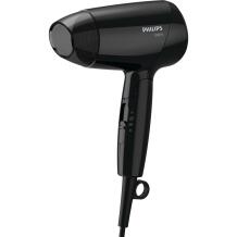 Philips фен BHC010/10 1200 Вт, 3 уровня нагрева, 1 скорость, складная ручка, черный, 1,5 м шнур, функция холодного воздуха