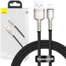 Baseus USB kabelis Lightning CALJK-A01, 1m, 2.4A, 480MB/s, cinko aliuminio + nailono pintas
