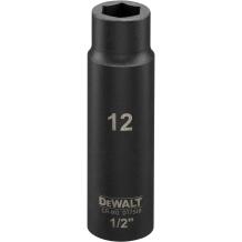 DeWALT triecienmuciņa 12 mm 1/2 in, 78 mm, Bi-Heksagon, dziļa triecienmuciņa