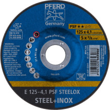 Slīpdisks PSF STEELOX 125x4.1mm 22.23mm PFERD