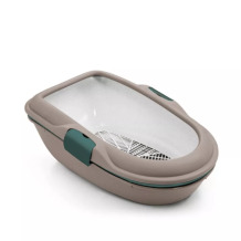 Kačių tualetas Furba Chic 59x39x22cm šviesiai pilka/žalia 2197763 STEFANPLAST