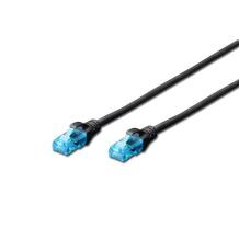 Digitus Patch kaabel U/UTP kat.5e DK-1512-010/BL, 1 m, must, RJ45 Male, RJ45 Male, U/UTP