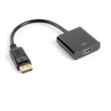 Lanberg adapter Displayport (M) -> HDMI (F) AD-0009-BK, 10cm, 1080p, 60Hz, must
