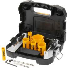 Dewalt Bi-Metal zāģu komplekts DT90351-QZ, 11 gab., melna/dzeltena, 22mm-64mm, 2 adapteri, 2 centrālie urbi