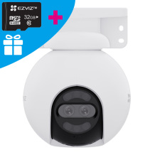 Ezviz H80x CS-H80-8MP-2MP-4mm Lauko Išmani IP65 Dvigubo Objektyvo 8MP+2MP 4K Pasukama ir Pakreipiama 360° Kamera Balta