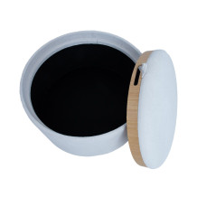 Tumba / galds HIRO D56xH42,5cm, balts, ar uzglabāšanas kasti un paplāti 88564