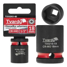 Impact Socket 1/2" 6PT 18mm CR-MO Tvardy T00210-18