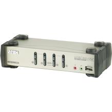 Aten KVM lüliti CS1734B-AT-G, 4 x KVM / audio / USB, OSD, 1 kohalik kasutaja, 2-port USB 2.0 keskjaam