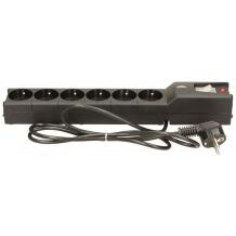 Lestar Pārsprieguma aizsargs LX610 1966004673, 1,5m, 6 maiņstrāvas rozetes, 230V, 10A, 155J, melns, slēdzis
