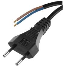 Emos Maitinimo laidas S19272, 2m, 2x0,75mm2, juodas, KF-H1, PVC, H03VVH2-F, 1 vnt, kabinamas