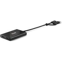 Club3D адаптер CSV-1475 USB Type-C на 2 HDMI 4K60Hz, 1 HDMI, 1 USB-C, 0.18 м, черный