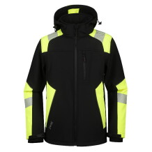 Hi-vis softshell jaka Astra, melna/dzeltena, M, Pesso