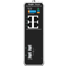 Ruijie RG-NIS2100-4GT2SFP-HP 6-Portu Rūpnieciskais Tīkla Slēdzis ar Mākoņa Pārvaldību Melns