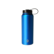 Nerūsējošā tērauda ūdens pudele, viegla un izturīga, 1L, zila metāliska, R562083, Origin Outdoors