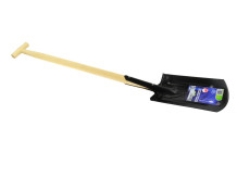 Dārza lāpsta ar koka D-veida rokturi, tērauds, 29x20cm, 120cm augstums, G66504, GEKO