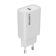 Compact wall USB charger with 30 W maximum power and 1×PD USB C port OnCharge 30CL Max Power 30W EU White CNE-CHA30CLW CANYON