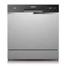 Toshiba Nõudepesumasin DW-08T2EE(S)-PL, 55cm, 59cm, 50cm, 49dB, 8l, 7 programmi, elektrooniline juhtimine, hõbedane värv