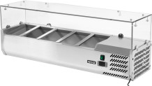 Vitrīna 5x1/4 GN, YG-05320, YATO, SSS201 nerūsējošā tērauda, +2~+8°C, automātiskā atkausēšana