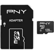 Pny карта памяти MicroSDXC P-SDU12810PPL-GE, 128GB, Class10, адаптер для SD