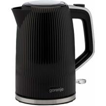Gorenje Kettle K17DPB, 1.7 L, 2200 W, Plastikas/Nerūdijančio plieno, 360° sukamoji bazė, Juoda