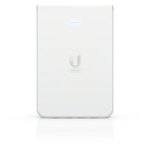 Sieninis Wi Fi 6 prieigos taškas su 4× GbE RJ45 1× PoE in + 1× PoE out iki 5.3 Gb s bendra pralaidumo sparta 300+ įrenginių palaikymas UniFi6 In Wall U6 IW Baltas Ubiquiti