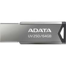 Adata USB atmintinė AUV250-64G-RBK, 64 GB, sidabrinė, 1 pakuotėje, suderinama su Windows, Mac, Linux